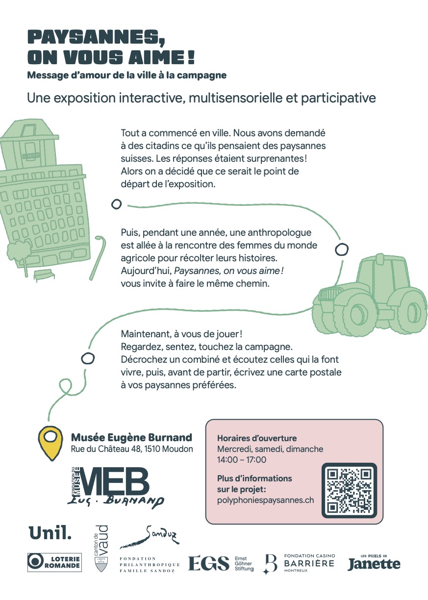 Flyer de l’exposition Paysannes, on vous aime !